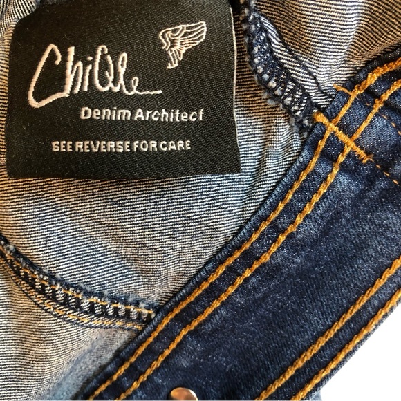 ChiQle Long Sleeve Button Front Classic Blue Jean Denim Jacket Size M - Picture 7 of 8